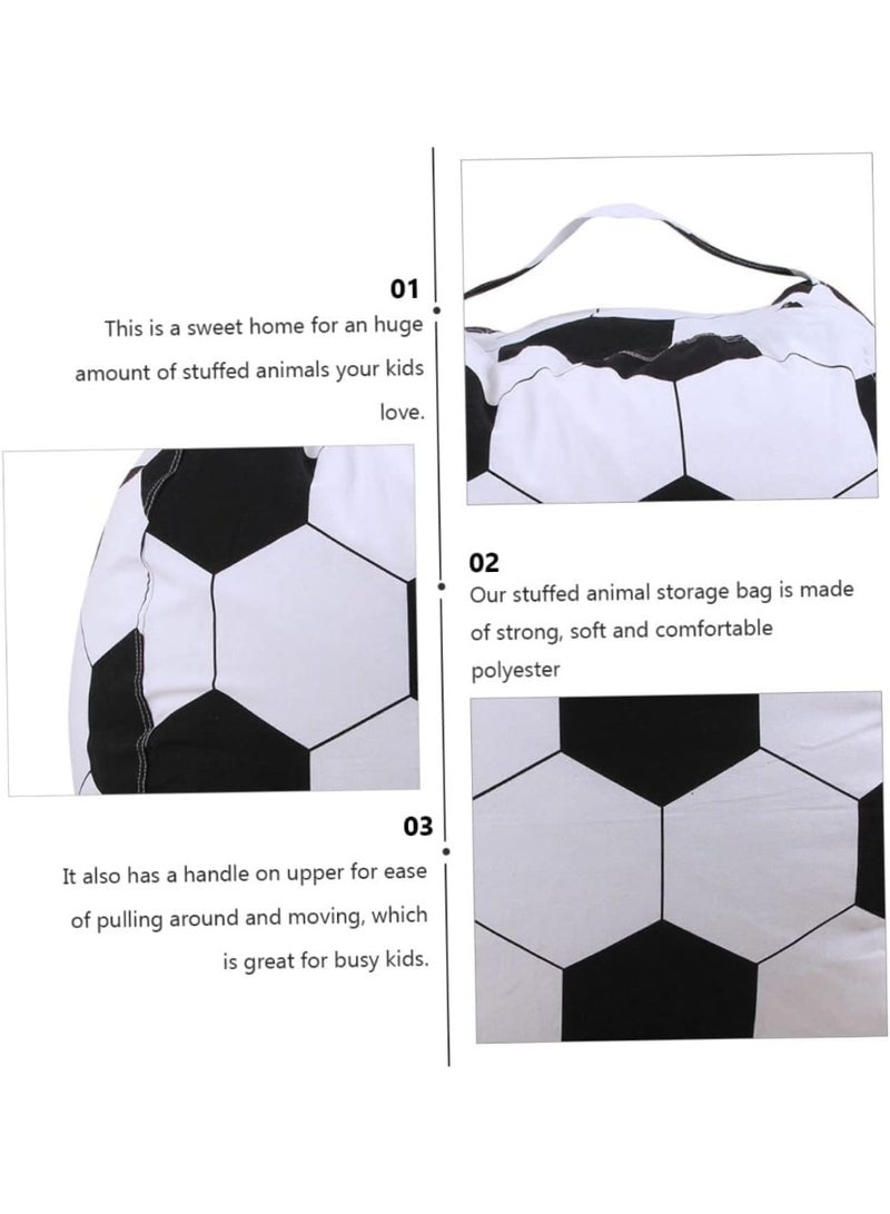Arabest 18IN / 46CM Soccer Football Stuffed Animal Storage Bean Bag Chair Cover, Premium Velvet Organizer with Zipper Holds 60+ Toys, Washable Kids Room Decor for Toddler Toy Storage Organizer - Image 4